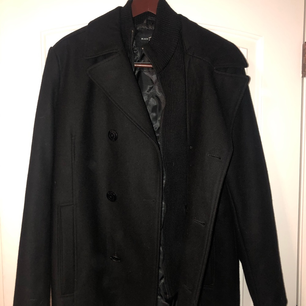 Black Riot Men’s Black Peacoat (size M)